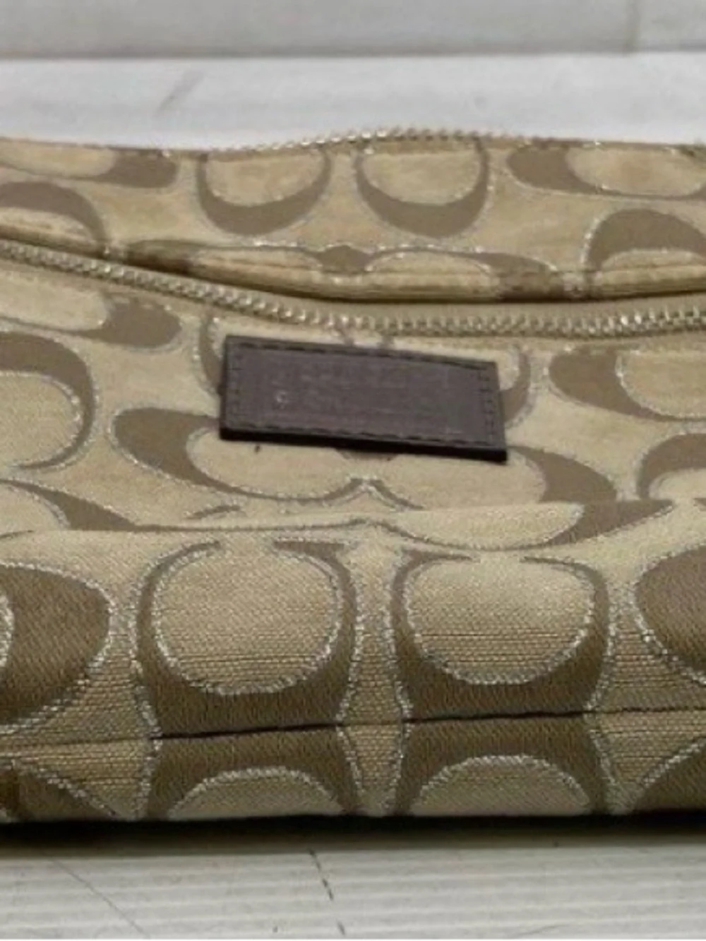Coach Beige Signature Canvas Crossbody Bag
